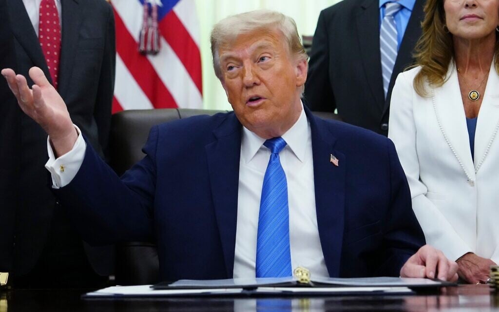 US President Donald Trump speaks in the Oval Office of the White House, June 10, 2026, in Washington. (AP Photo/Julia Demaree Nikhinson)