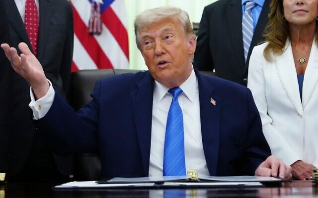 US President Donald Trump speaks in the Oval Office of the White House, June 10, 2026, in Washington. (AP Photo/Julia Demaree Nikhinson)