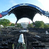 The arena for the UFC Freedom 250 fights on the South Lawn of the White House is photographed in Washington, June 11, 2026. (Alex Brandon/AP)