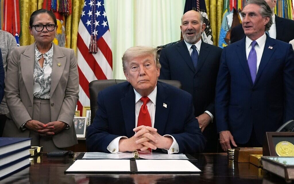 US President Donald Trump sits during an event in the Oval Office of the White House, June 11, 2026, in Washington. (AP/Jacquelyn Martin)