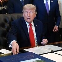 US President Donald Trump speaks before in the Oval Office of the White House, June 11, 2026, in Washington. (AP/Jacquelyn Martin)