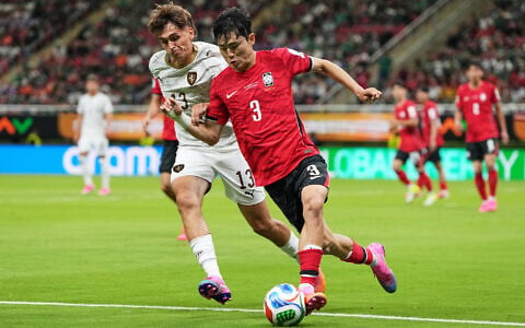 Illustrative: South Korea's Lee Gi-hyeok moves the ball past Czechia's Mojmir Chytil during the World Cup Group A soccer match in Zapopan, near Guadalajara, Mexico, June 11, 2026. (AP Photo/Dolores Ochoa)