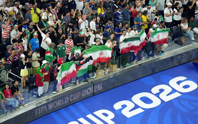 Fans cheer after the World Cup Group G soccer match between Iran and New Zealand in Inglewood, Calif., near Los Angeles, June 15, 2026. (AP Photo/Jae C. Hong) Fans cheer after the World Cup Group G soccer match between Iran and New Zealand in Inglewood, Calif., near Los Angeles, June 15, 2026. (AP Photo/Jae C. Hong)