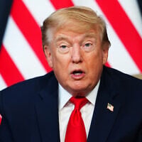 US President Donald Trump meets with Qatar's Emir Sheikh Tamim bin Hamad Al Thani, not seen, during a bilateral meeting on the sidelines of the G7 summit, June 16, 2026, in Evian-les-Bains, France. (AP/Julia Demaree Nikhinson)