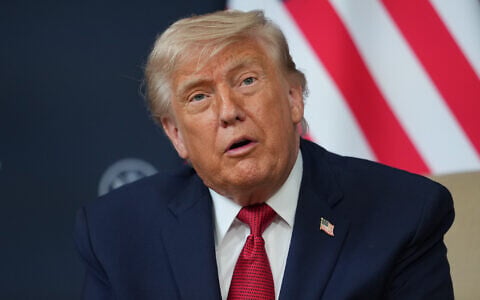US President Donald Trump on the sidelines of the G7 summit, June 17, 2026, in Evian-les-Bains, France. (AP Photo/Julia Demaree Nikhinson)