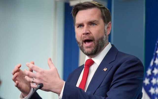 US Vice President JD Vance speaks to reporters in the James S. Brady Press Briefing Room at the White House, June 18, 2026, in Washington. (AP Photo/Manuel Balce Ceneta) US Vice President JD Vance speaks to reporters in the James S. Brady Press Briefing Room at the White House, June 18, 2026, in Washington. (AP Photo/Manuel Balce Ceneta)