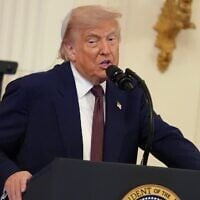 US President Donald Trump speaks during a Medal of Honor ceremony in the East Room of the White House, June 18, 2026, in Washington. (AP/Jacquelyn Martin)