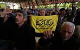 Iranian worshippers chant slogans during Friday prayers ceremony at the Tehran University campus in Tehran, Iran, June 19, 2026. (AP/Vahid Salemi)