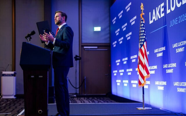 US Vice President JD Vance speaks to members of the media after the US and Iran held high-level talks at the Bürgenstock Resort in Obbuergen, near Lucerne, in Switzerland, June 22, 2026. (Nathan Howard/Pool Photo via AP) US Vice President JD Vance speaks to members of the media after the US and Iran held high-level talks at the Bürgenstock Resort in Obbuergen, near Lucerne, in Switzerland, June 22, 2026. (Nathan Howard/Pool Photo via AP)