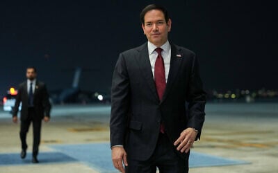 US Secretary of State Marco Rubio upon his arrival at Al Bateen Executive Airport, in Abu Dhabi, United Arab Emirates, June 23, 2026. (Eric Lee/Pool Photo via AP) US Secretary of State Marco Rubio upon his arrival at Al Bateen Executive Airport, in Abu Dhabi, United Arab Emirates, June 23, 2026. (Eric Lee/Pool Photo via AP)