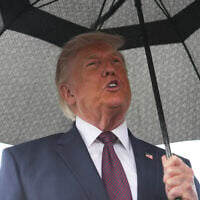 US President Donald Trump speaks to the media after disembarking Air Force One at Reading Regional Airport, June 23, 2026, in Reading, Pennsylvania. (AP/Julia Demaree Nikhinson)