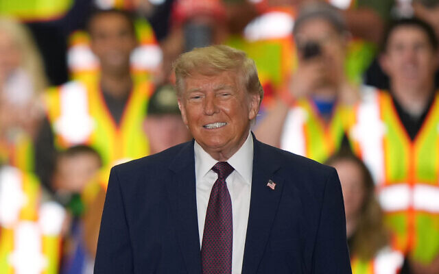 US President Donald Trump arrives to speak during a visit to the Lehigh Valley operations facility for Mack Trucks in Macungie, PA, June 23, 2026. (AP Photo/Matt Rourke) US President Donald Trump arrives to speak during a visit to the Lehigh Valley operations facility for Mack Trucks in Macungie, PA, June 23, 2026. (AP Photo/Matt Rourke)