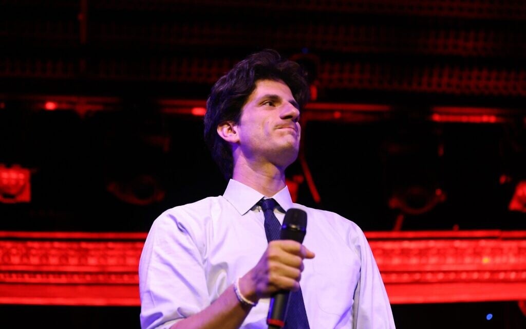 Democratic US congressional candidate Jack Schlossberg speaks during an election night watch party June 23, 2026, in New York. (AP Photo/Heather Khalifa)