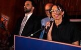 Democratic congressional candidate Darializa Avila Chevalier speaks to her supporters during an election night watch party, June 23, 2026, in New York. (AP Photo/Seth Wenig)