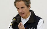International Atomic Energy Agency Director General Rafael Grossi speaks during a news conference at Fukushima Daiichi nuclear power plant in Okuma, Japan, June 24, 2026. (Kyodo News via AP)