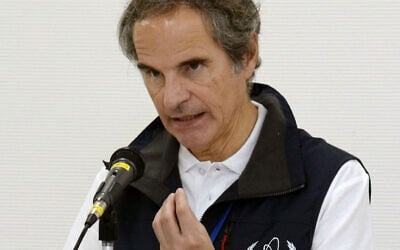 International Atomic Energy Agency Director General Rafael Grossi speaks during a news conference at Fukushima Daiichi nuclear power plant in Okuma, Japan, June 24, 2026. (Kyodo News via AP) International Atomic Energy Agency Director General Rafael Grossi speaks during a news conference at Fukushima Daiichi nuclear power plant in Okuma, Japan, June 24, 2026. (Kyodo News via AP)