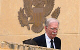 Former Trump administration national security adviser John Bolton departs the US District Court in Greenbelt, Maryland, June 26, 2026. (AP Photo/Cliff Owen)