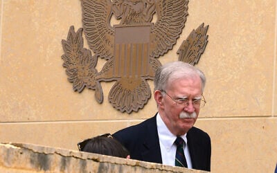 Former Trump administration national security adviser John Bolton departs the US District Court in Greenbelt, Maryland, June 26, 2026. (AP Photo/Cliff Owen) Former Trump administration national security adviser John Bolton departs the US District Court in Greenbelt, Maryland, June 26, 2026. (AP Photo/Cliff Owen)