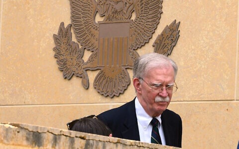 Former Trump administration national security adviser John Bolton departs the US District Court in Greenbelt, Maryland, June 26, 2026. (AP Photo/Cliff Owen)