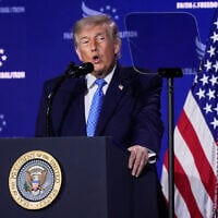 President Donald Trump speaks at the Faith and Freedom Coalition's policy conference, a gathering of conservative Christian activists and leaders, at the Washington Hilton, on June 26, 2026, in Washington. (AP Photo/Manuel Balce Ceneta)