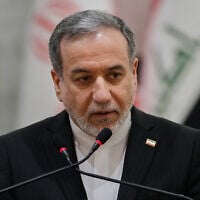 Iranian Foreign Minister Abbas Araghchi speaks during a news conference with his Iraqi counterpart Fouad Hussein after their meeting at the foreign ministry in Baghdad, Iraq, June 28, 2026. (AP Photo/Hadi Mizban) Iranian Foreign Minister Abbas Araghchi speaks during a news conference with his Iraqi counterpart Fouad Hussein after their meeting at the foreign ministry in Baghdad, Iraq, June 28, 2026. (AP Photo/Hadi Mizban)