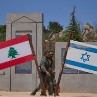 IDF soldiers are seen at a memorial site on the border with Lebanon in northern Israel, June 28, 2026. (AP Photo/Ohad Zwigenberg)