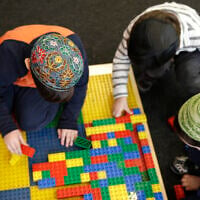 Jewish children in Brooklyn, New York, March 11, 2015 (AP Photo/Seth Wenig)