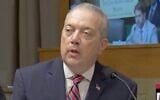 Charlton Allen testifies in the US Senate at his confirmation hearing. (C-SPAN via JTA)