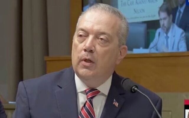 Charlton Allen testifies in the US Senate at his confirmation hearing. (C-SPAN via JTA) Charlton Allen testifies in the US Senate at his confirmation hearing. (C-SPAN via JTA)