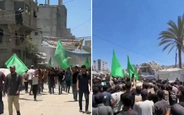 Palestinians in Gaza protest against Hamas on June 26, 2026. (Screen captures/Social media, used in accordance with Clause 27a of the Copyright Law)