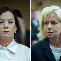Likud MK Tally Gotliv (left), and Attorney General Gali Baharav-Miara, at a House Committee meeting at the Knesset in Jerusalem on, June 9, 2026 (Yonatan Sindel/Flash90)