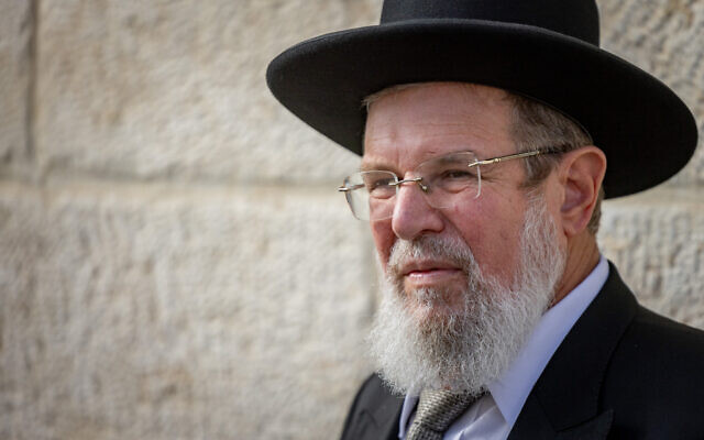 Rabbi Kalman Ber attends the second round in the elections of for chief Ashkenazi rabbi, at the Chief Rabbinate headquarters in Jerusalem, October 31, 2024. (Chaim Goldberg/Flash90)
