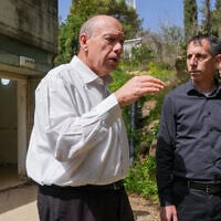 State Comptroller Matanyahu Englman visits Kibbutz Misgav Am on the Israeli border with Lebanon, March 18, 2026. (Ayal Margolin/Flash90)