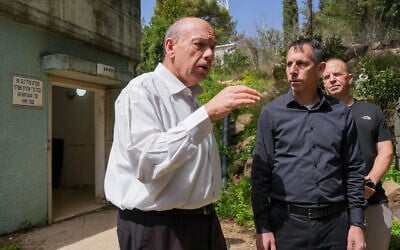 State Comptroller Matanyahu Englman visits Kibbutz Misgav Am on the Israeli border with Lebanon, March 18, 2026. (Ayal Margolin/Flash90) State Comptroller Matanyahu Englman visits Kibbutz Misgav Am on the Israeli border with Lebanon, March 18, 2026. (Ayal Margolin/Flash90)
