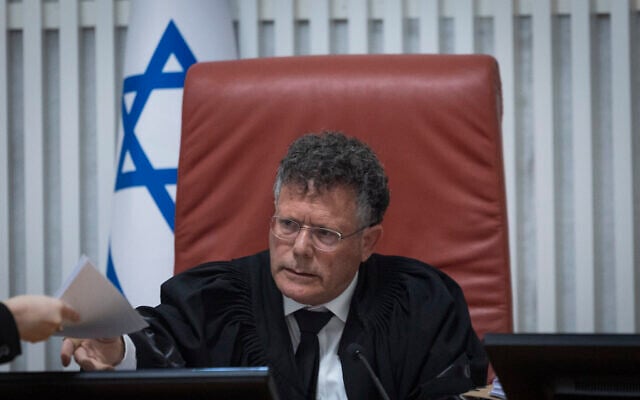 Supreme Court President Isaac Amit presides over a hearing on petitions regarding women’s prayer at the Western Wall, February 17, 2026. (Chaim Goldberg/Flash90) Supreme Court President Isaac Amit presides over a hearing on petitions regarding women’s prayer at the Western Wall, February 17, 2026. (Chaim Goldberg/Flash90)