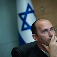 MK Simcha Rothman leads a Constitution, Law and Justice Committee meeting at the Knesset, Jerusalem, May 27, 2026. (Yonatan Sindel/Flash90)