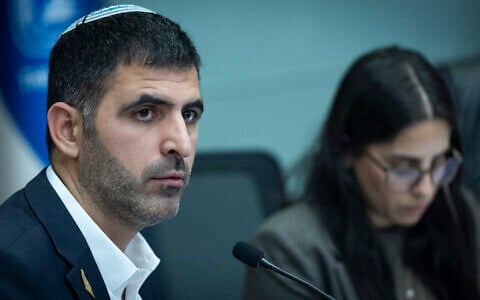 Communications Minister Shlomo Karhi attends a Knesset committee meeting at the Knesset in Jerusalem, June 2, 2026. (Yonatan Sindel/Flash90)
