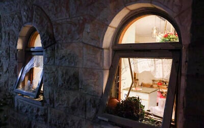 Smashed windows are seen at the home of Supreme Court Deputy Chief Justice Noam Sohlberg in the settlement of Alon Shvut following a riot by Haredi demonstrators, June 3, 2026. (Chaim Goldberg/Flash90) Smashed windows are seen at the home of Supreme Court Deputy Chief Justice Noam Sohlberg in the settlement of Alon Shvut following a riot by Haredi demonstrators, June 3, 2026. (Chaim Goldberg/Flash90)