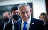Prime Minister Benjamin Netanyahu walks outside his office at the Knesset, the Israeli parliament in Jerusalem, June 3, 2026. (Yonatan Sindel/Flash90)