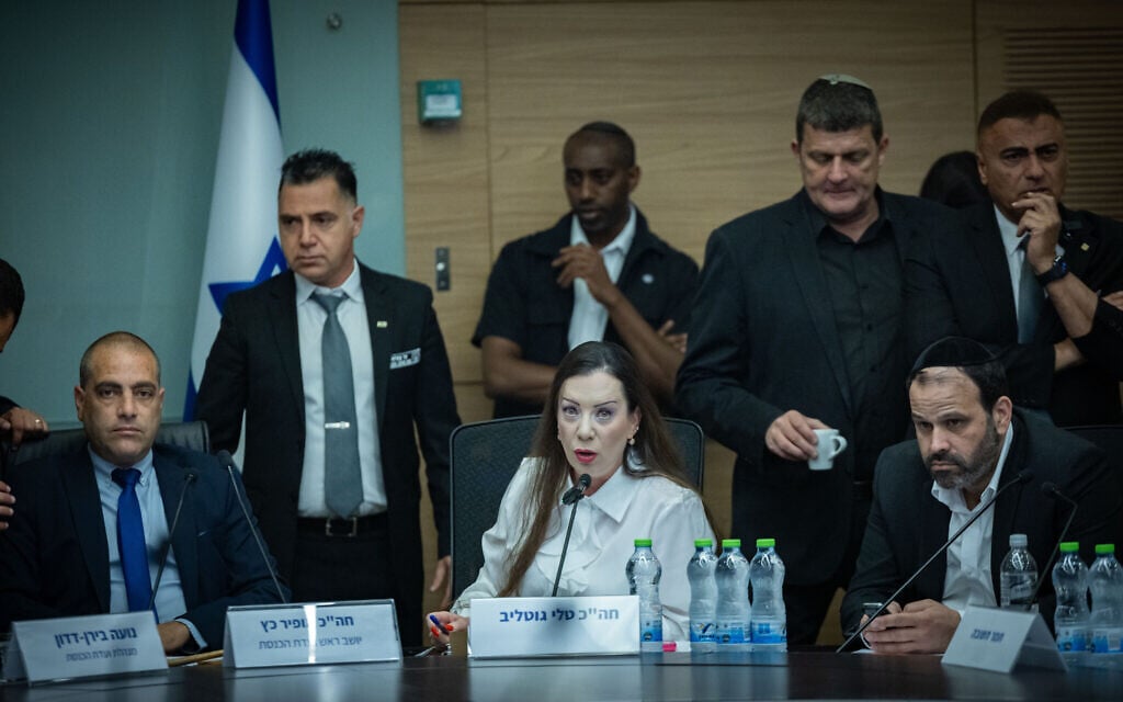 Likud MK Tally Gotliv at a House committee meeting at the Knesset in Jerusalem on, June 9, 2026 (Yonatan Sindel/Flash90)