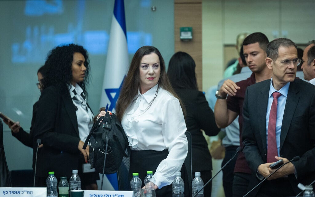 MK Tally Gotliv attends a House Committee meeting at the Knesset in Jerusalem on, June 15, 2026 (Yonatan Sindel/Flash90)