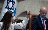 Likud MK Tally Gotliv in the Knesset plenum, the Israeli parliament in Jerusalem, June 17, 2026. (Oren Ben Hakoon/ Flash90)