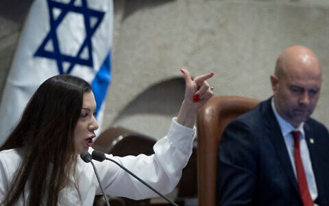 Likud MK Tally Gotliv in the Knesset plenum, the Israeli parliament in Jerusalem, June 17, 2026. (Oren Ben Hakoon/ Flash90)