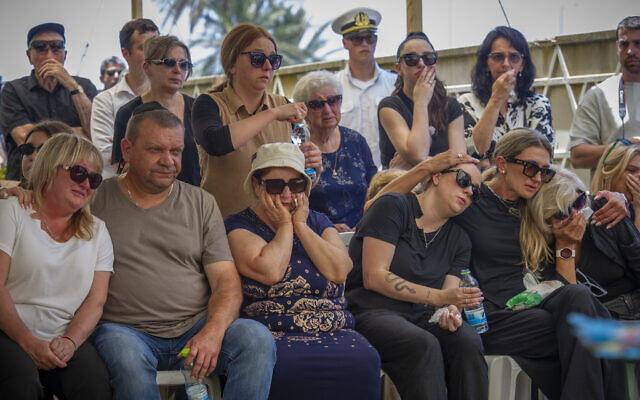 The funeral of Master Sgt. Alexander Filin at the Military Cemetery in Haifa on June 21, 2026 (Sharon Leibel/Flash90)