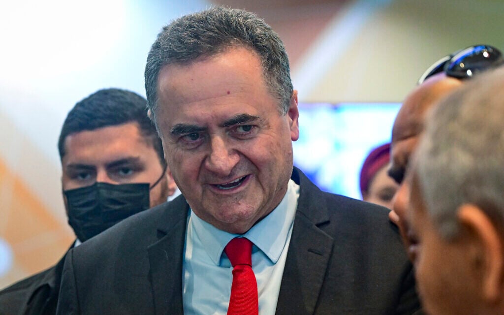 Defense Minister Israel Katz attends the Muni Expo 2026 conference in Tel Aviv, on June 24, 2026 (Avshalom Sassoni/Flash90)
