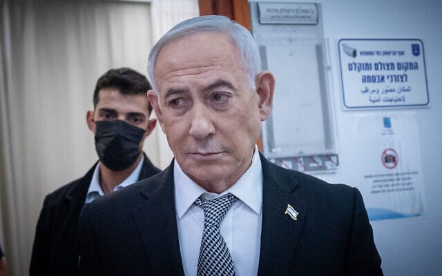 Prime Minister Benjamin Netanyahu seen after a court hearing in his trial, at the Jerusalem District Court, June 29, 2026. (Yonatan Sindel/Flash90) Prime Minister Benjamin Netanyahu seen after a court hearing in his trial, at the Jerusalem District Court, June 29, 2026. (Yonatan Sindel/Flash90)