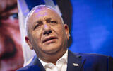 Yashar chairman Gadi Eisenkot speaks at the launch of his party's election campaign in Hod Hasharon, June 30, 2026. (Chaim Goldberg/Flash90)