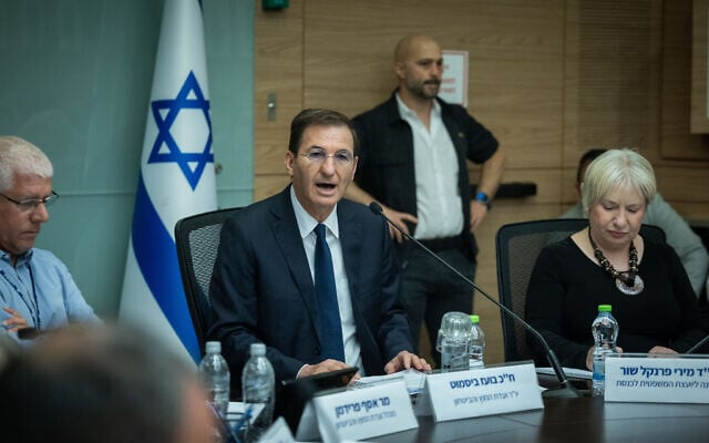 MK Boaz Bismuth leads a Foreign Affairs and Defense Committee meeting at the Knesset in Jerusalem, June 30, 2026 (Yonatan Sindel/Flash90) MK Boaz Bismuth leads a Foreign Affairs and Defense Committee meeting at the Knesset in Jerusalem, June 30, 2026 (Yonatan Sindel/Flash90)