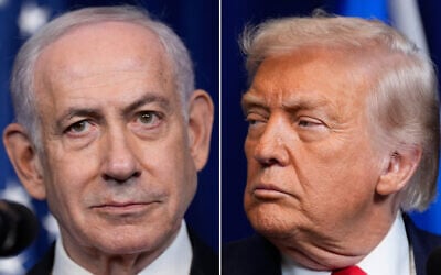 (L) Prime Minister Benjamin Netanyahu and US President Donald Trump during a news conference at Mar-a-Lago, December 29, 2025, in Palm Beach, Florida. (AP Photo/Alex Brandon)