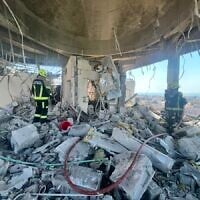 Damage from an Iranian attack on a residential building in Manama, Bahrain, June 28, 2026. (Bahrain Police Media)